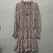 Chic Me Dress Pink Leopard Print Women's XL Long Sleeve Chic Maximalist Event