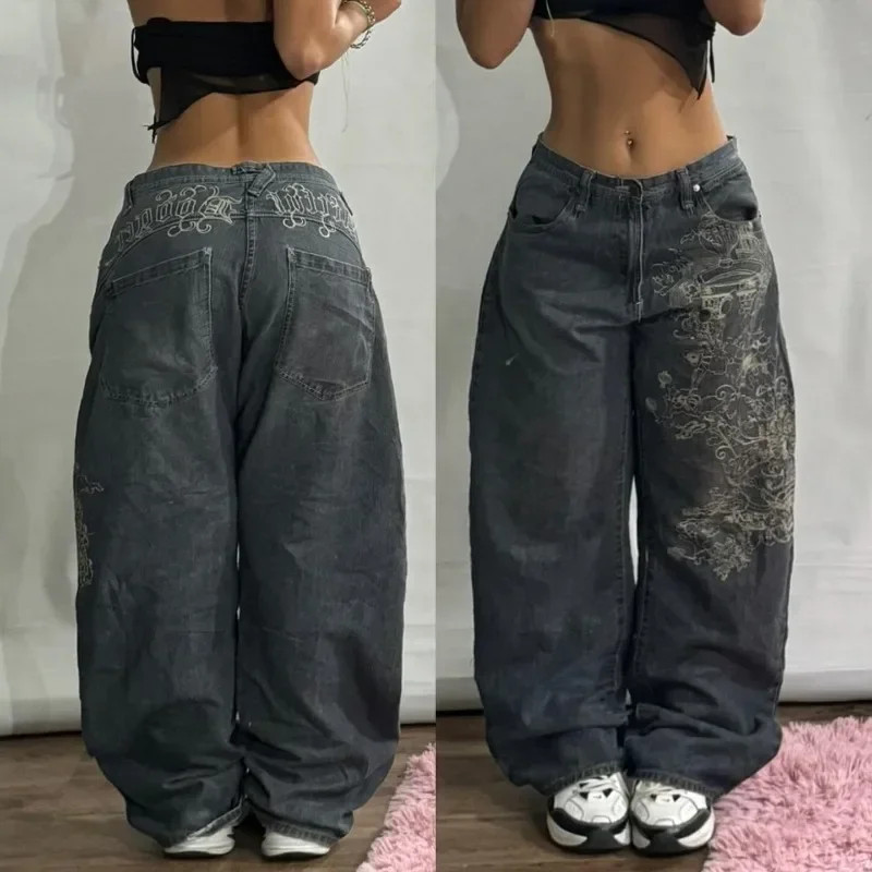 Streetwear New Fashion Oversized Print Baggy Jeans Y2K Harajuku