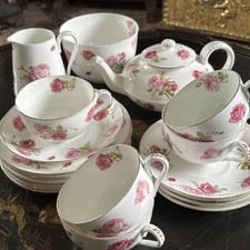 Antique  Rose Pattern China Tea Set Manufactured For Harrods Ltd