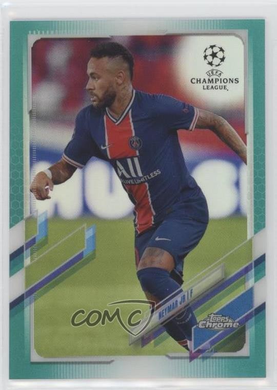 2020-21 Topps Chrome UCL Aqua Refractor /199 Neymar Jr #16