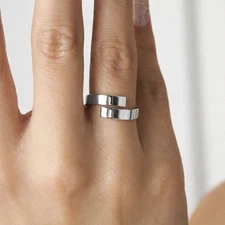 925 Sterling Silver Adjustable Ring for Women – Minimalist Open Band Silver Ring