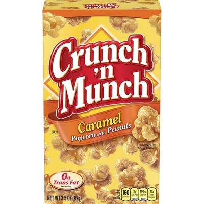 Caramel Popcorn with Peanuts 3.5 oz. Pack of 12 Crunch 'N Munch