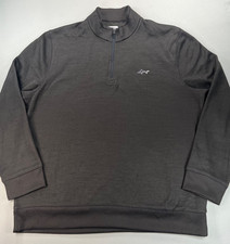 Greg Norman "Attack Life" Charcoal Grey 1/4 Zip Pullover Sweatshirt Men's XL 