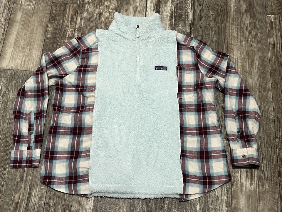 Pullover Patagonia Para Mujer 1/4 Cremallera Talla Mediana Polar Franela Senderismo Aire Libre Foto 2 de 4