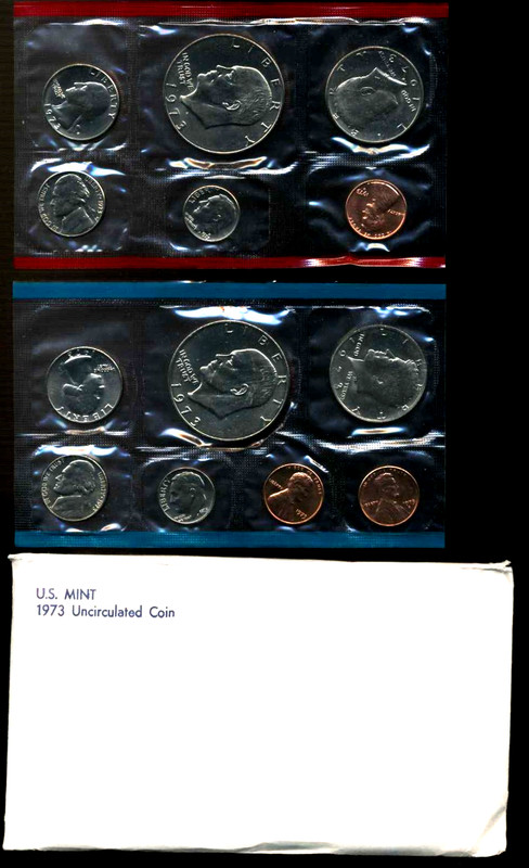 1973 P D MINT SET U.S PHILIDELPIA+DENVER Government Packaging OGP COIN PD#413