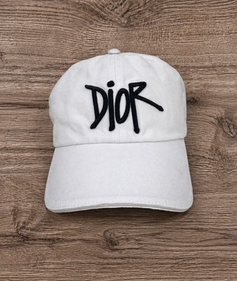 Dior x Shawn Stussy Embroidered Logo Cotton Baseball Cap White
