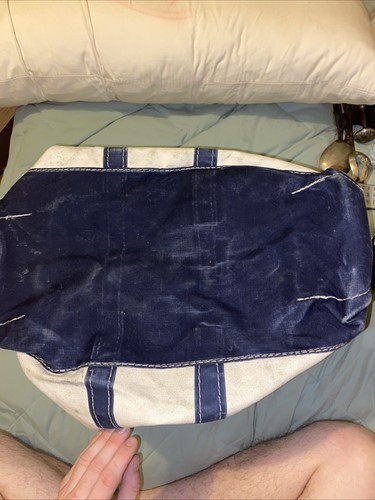 Rare Vintage Double Tag crinkle saw tooth tag L.L. Bean boat and tote blue Large - Picture 7 of 14