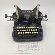 Vintage Oliver No 11 Black Standard Visible Typewriter Antique Chicago USA 1900s thumbnail