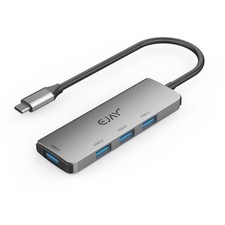 4-in-1 USB Hub Adapter, Aluminum 4-Port USB 3.0 Splitter with 5Gbps Data Tran...
