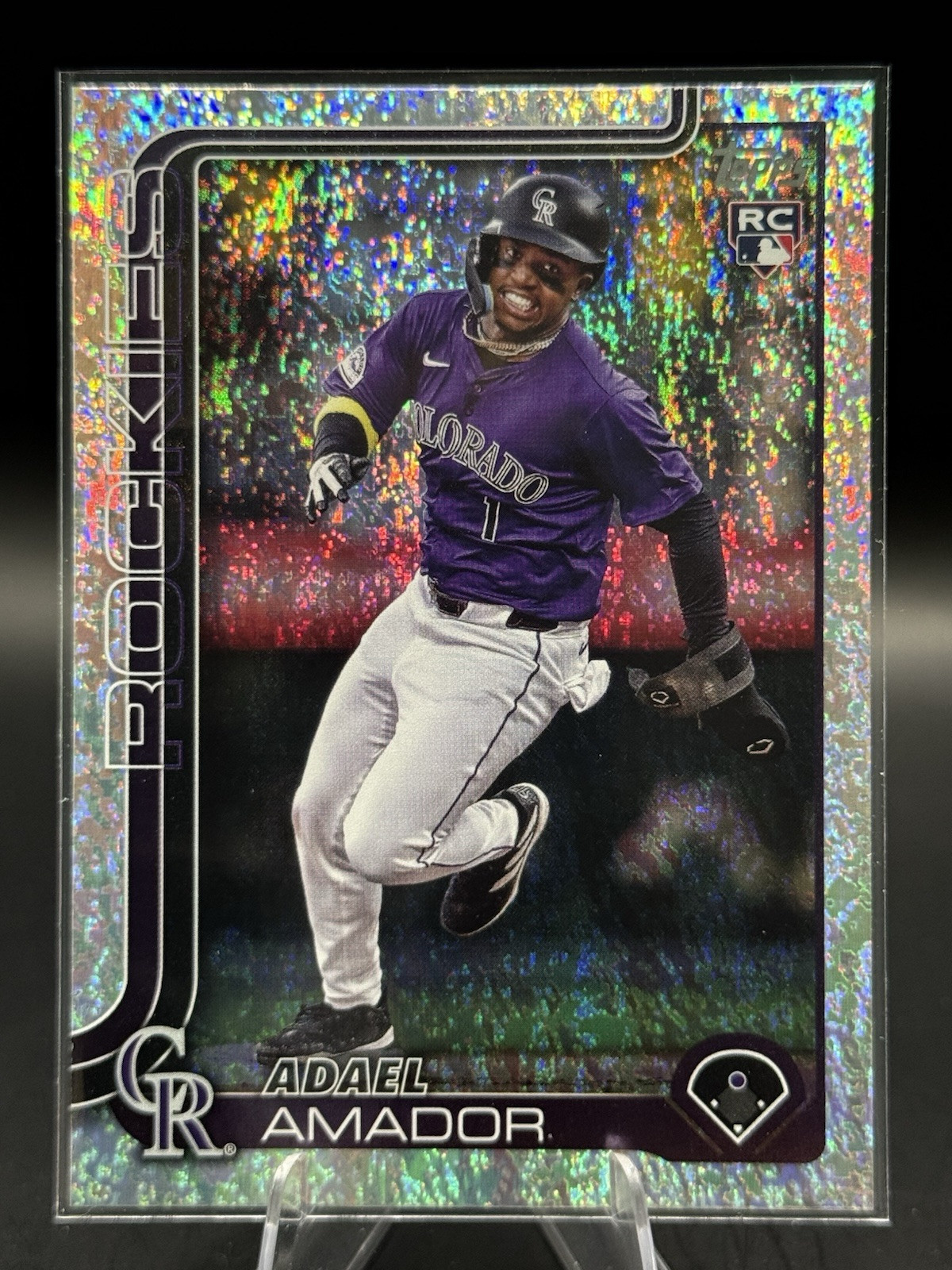 2025 Topps Series 1 #191 Adael Amador RC Sand Glitter Rockies