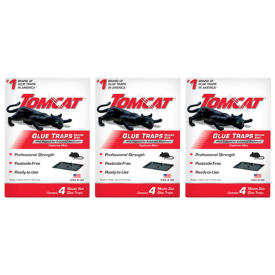 Tomcat Mouse-Size Glue Traps with Eugenol Enhanced Stickiness, 12 Pack