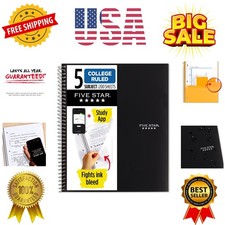 Spiral Notebook  Study App, 5 Subject, College Ruled Paper, 8-1/2" x 11", 20...