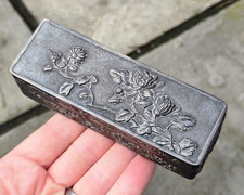 Chinese Antique Silver Box Snuff box - Luen Hing Superb Quality Gilt interior