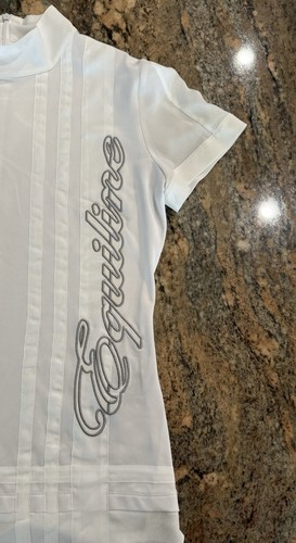 Equiline Women’s White Short Sleeve English Show Shirt Top, Size S