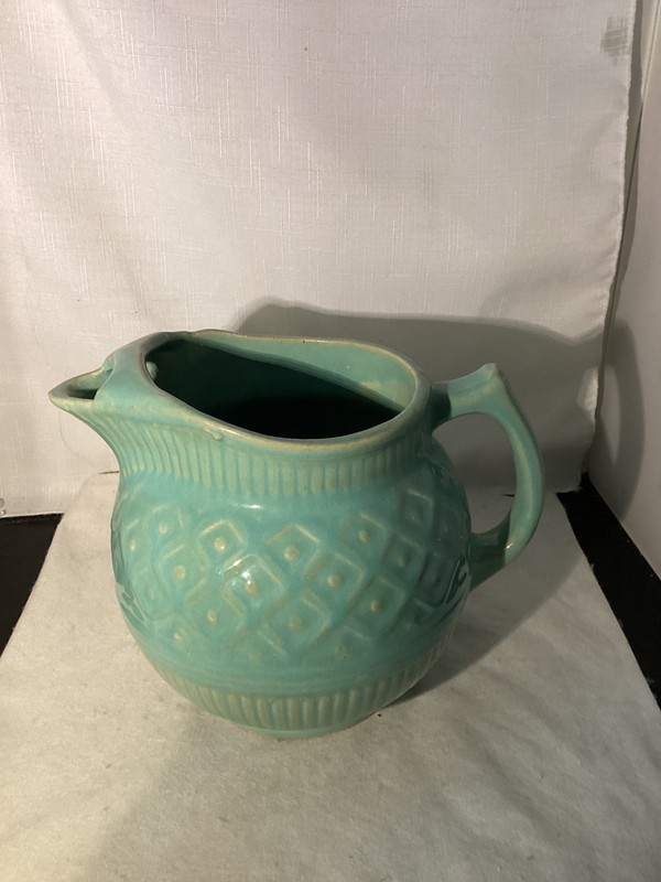 Antique Robinson Ransbottom Pottery Pitcher Light Green/Aqua 186