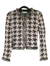 St. John Evening Black Santana Knit Jacket Gold Button Trim Size 6