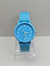Womens Timex Weekender 34mm Blue Watch Nylon Strap New Battery 30M Quartz