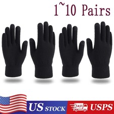LOT Men Women Merino Wool Knit Liner Gloves Finger/Fingerless/Touchscreen