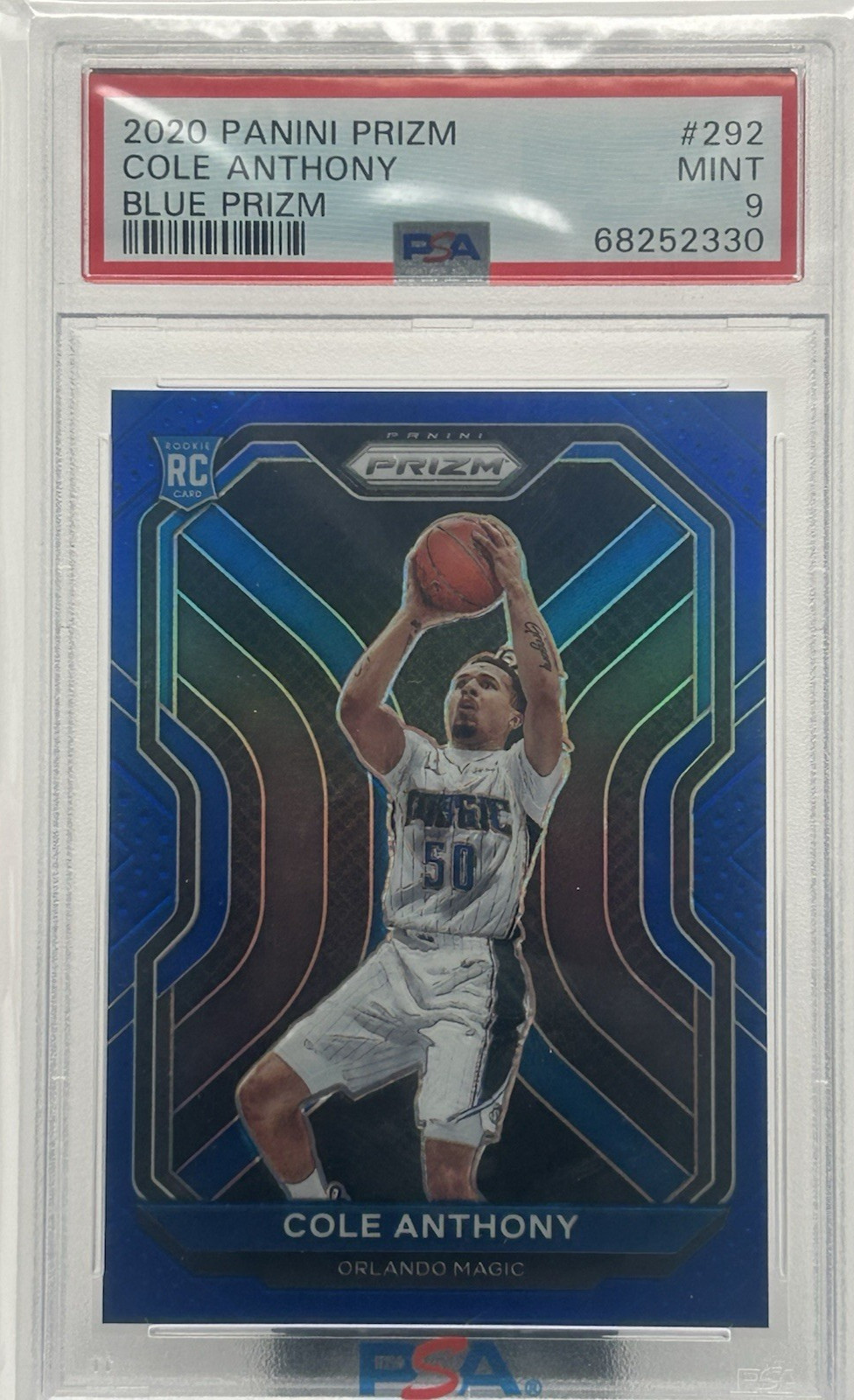 2020-21 Panini Prizm Cole Anthony #292 PSA 9 Blue Prizm Rookie RC #/199 Magic