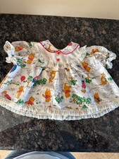 Vintage 80  s Winnie The Pooh Baby Dress Size M 21-26 Lbs Sears Perma-Prest