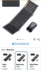 Foldable Keyboard  Mouse, XKM01 Full-Size for Laptop iPad Tablet - Black Gray
