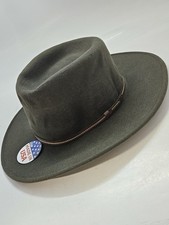 Stetson Gallatin Crushable Green Wool Western Cowboy Hat Fedora Size 7.5