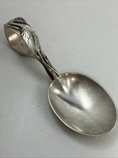 Vintage Watson Sterling Silver Curved Baby Spoon 3.5" with Stork Themed Handle