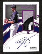 2022 Panini Immaculate Collection Luis Gil Rookie Logo Patch Auto /8 #114 SE2695