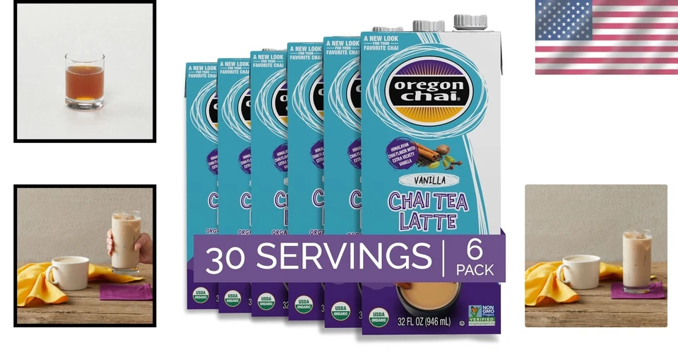 Paquete de 6 concentrados orgánicos de vainilla chai Foto 2 de 4