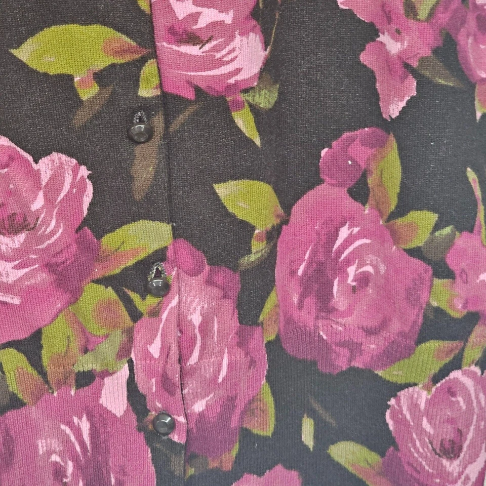 Cárdigan deportivo Jones New York para mujer talla XL floral oscuro Cottagecore oficina rosa Foto 2 de 4