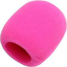 Microphone Cover Foam Mic Cover Handheld Stage Microphone Windscreen,Pink Mic