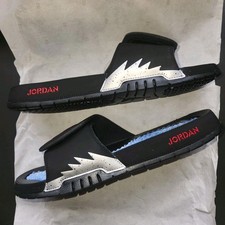 NEW Size 13 Nike Air Jordan Hydro 5 Slide Blk Metallic 555501-061 Authenticated