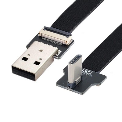 chenyang USB C Flachkabel, USB 2.0 Stecker auf USB C Stecker 90 Grad