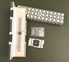 Image of Orla Kiely Laurel Ivy Mesh Strap Watch in White & Silver: New Battery w/ Box!