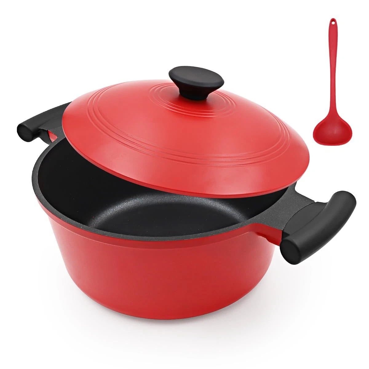 5 Qt Lightweight Dutch Oven Pot with Lid, Aluminum Dutch Oven Nonstick, Cooki...