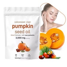1Pack Pumpkin Seed Oil with Saw Palmetto 180Softgels  3000 mg Herbal Supplement
