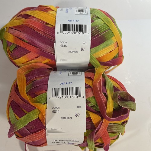 Moda Dea Ticker Tape Yarn Tropical #9815 2 Skeins Discontinued - Picture 5 of 6