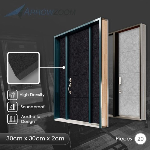 Self-Adhesive Soundproof Door Kit - Eco-Friendly 20 Panels Black Foam Treatment - Picture 4 of 9