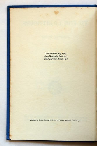 1927 - 1928 To The Lighthouse Virginia Woolf First Edition 3rd Impr Hogarth HB - Picture 6 of 9