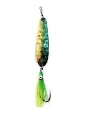 Salmon Spoon McOmie's 3 1/4" Chartreuse/Green w/Hoochie