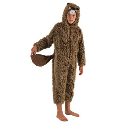 KRAUSE & SOHN Biber Kostüm Boy für Kinder Gr. 116-140 braun Tierkostüm Fasching