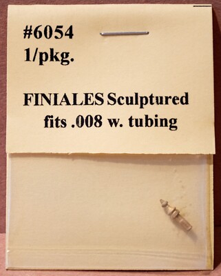 Tomar Ind. HO-Scale #6054 Brass Finiales -- Sculptured Style - Fits .008'' Tubing