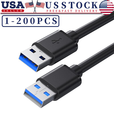 USB 3.0 A Male to A Male Cable Data Transfer Super Speed Power Charger Metal LOT
