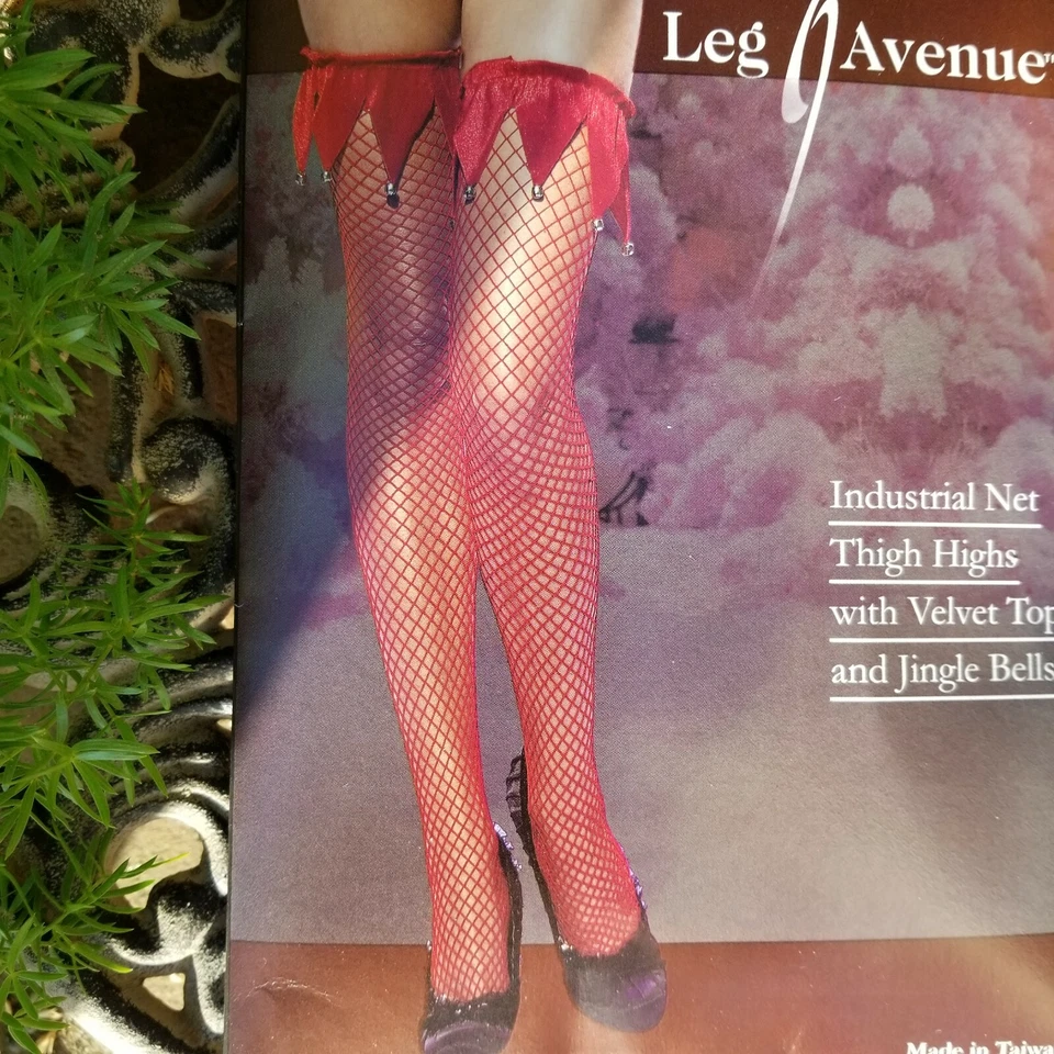 Leg Ave Muslos Altos con Top de Terciopelo y Jingle Bells/Joker Top, Talla Única Foto 2 de 3