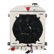 3Row Radiator+Shroud Fan fit 1930-1932 31 Ford Model Hi Boy Hot Rod Ford V8 ,US