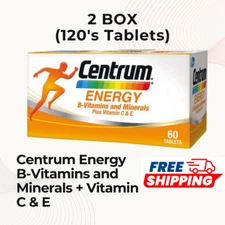 2 BOX x60's New Centrum Energy B-Vitamins and Minerals + Vitamin C & E FREE SHIP