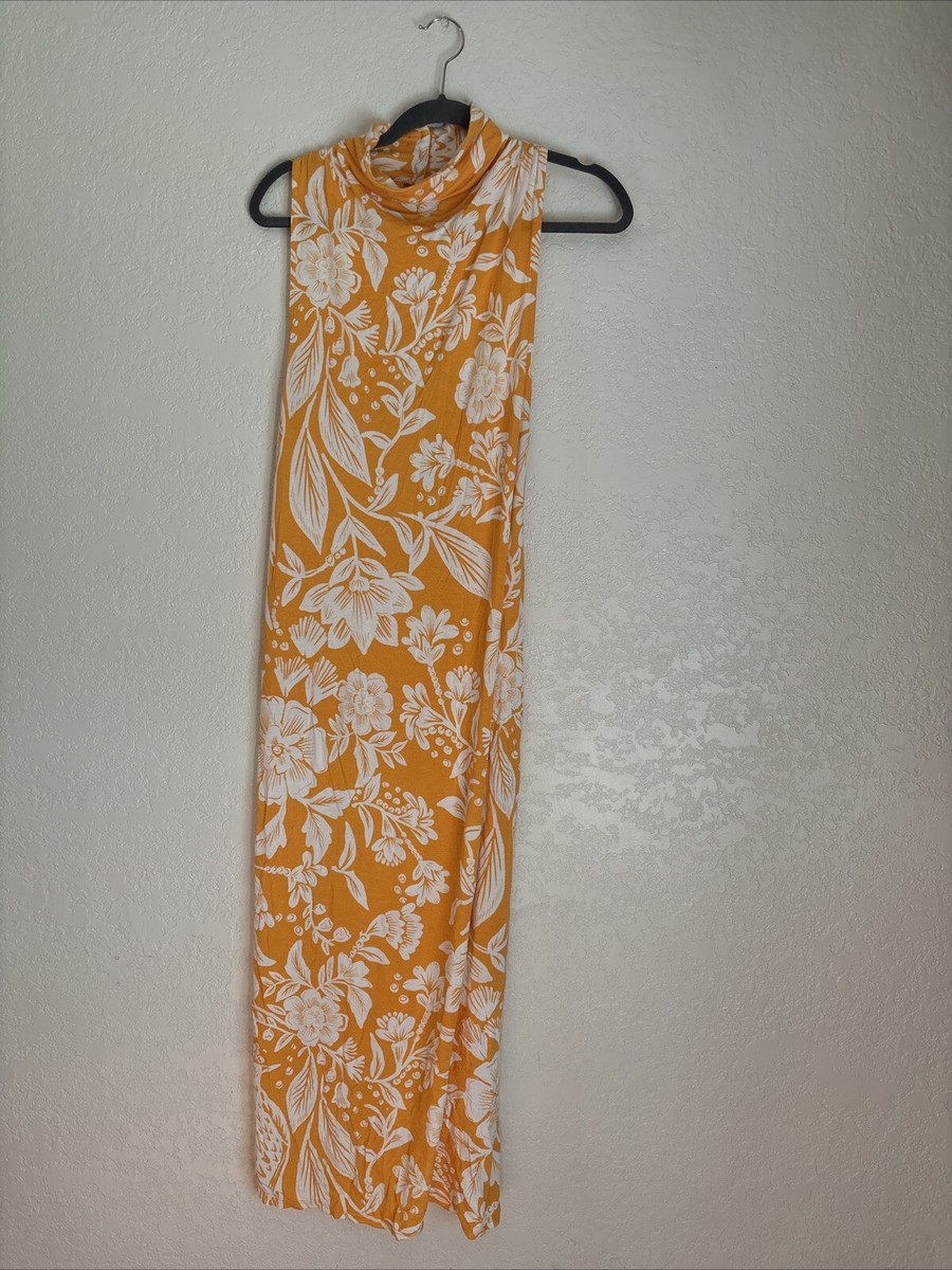 Free People Sun Yellow Long Dress S (time To Shine Printed Maxi) | eBay