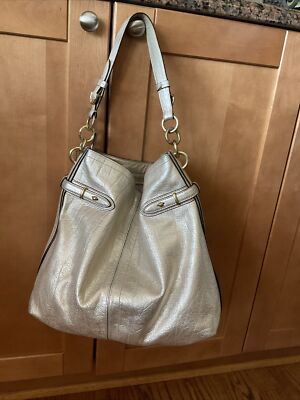Coach Colette Gold Metallic Leather Hobo Shoulder Bag J1026-16442 