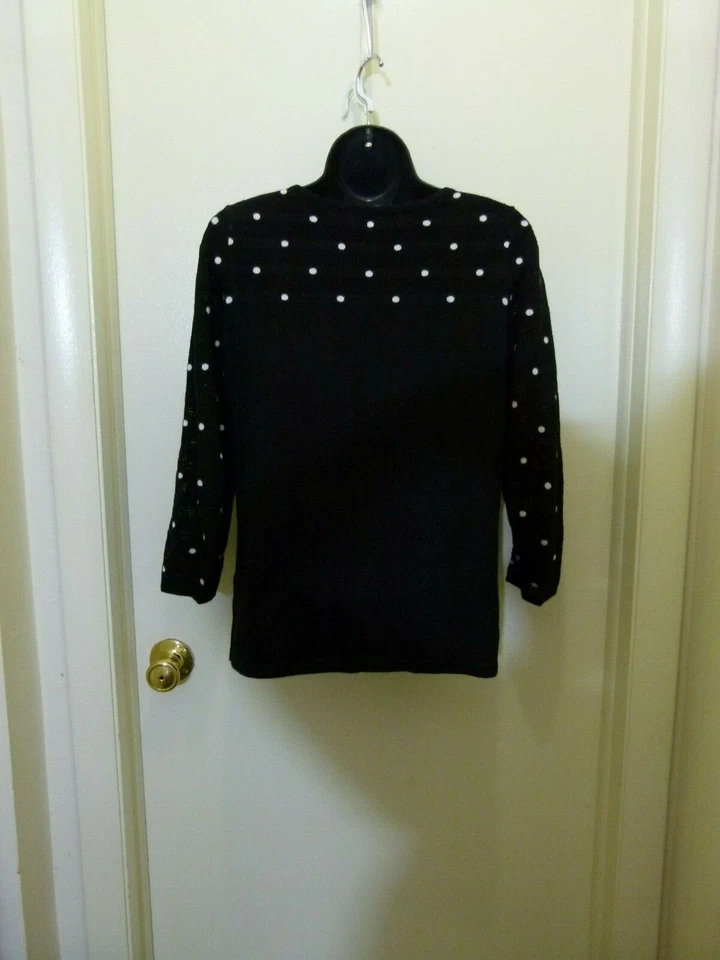Suéter para mujer August Silk AS a lunares negro/blanco talla S pequeño Foto 3 de 4