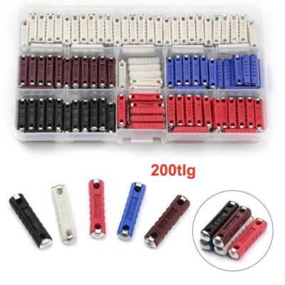 200 Stk Auto Sicherungen Keramik Torpedosicherungen KFZ 5A 8A 16A 25A 40A Set